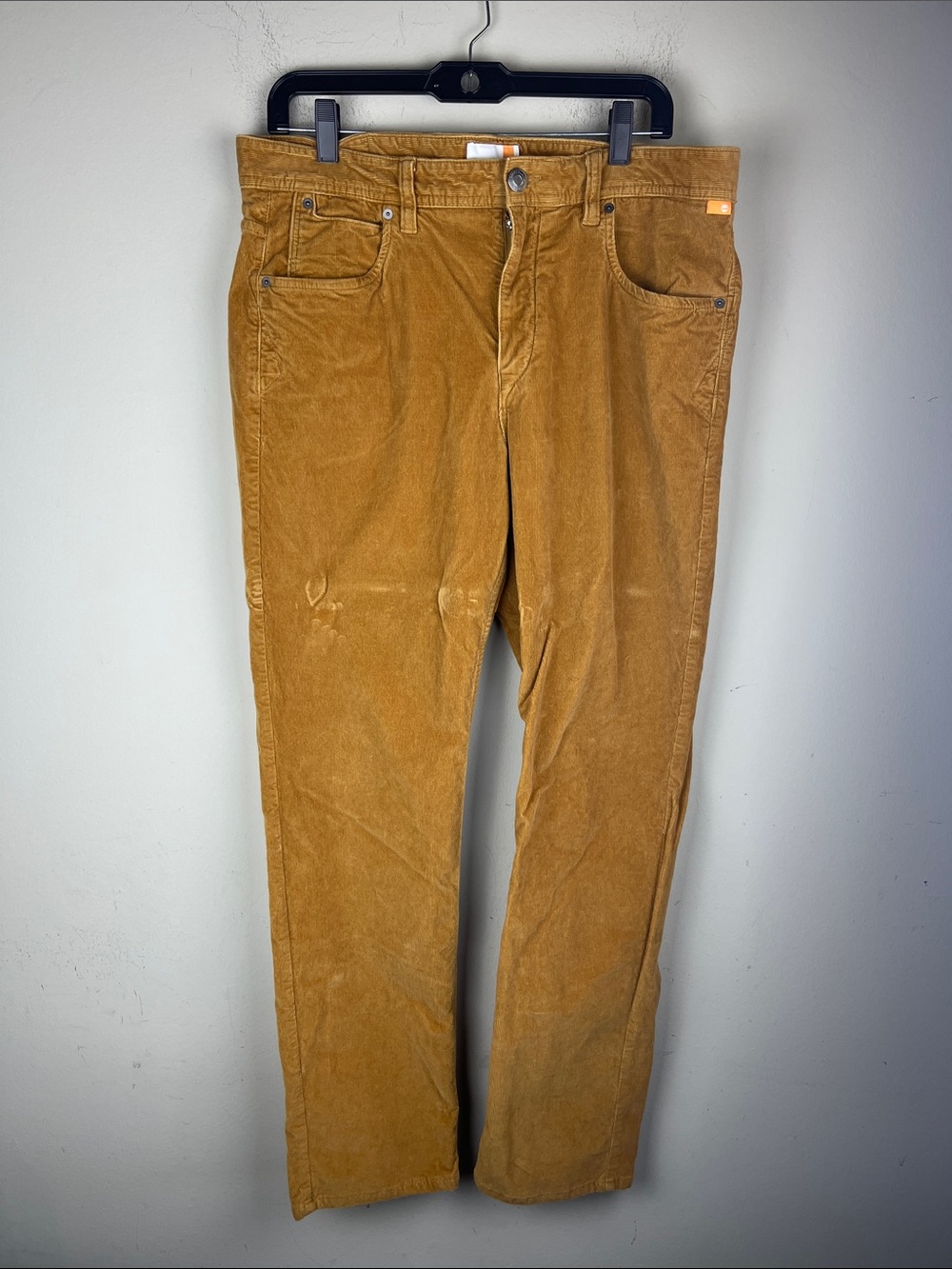 Timberland Men's 34x32 Mustard Brown Corduroy Pants Classic Straight Fit